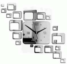 Wall Clock These Squares For Laser Cut Plasma Free DXF File, Free Vectors File