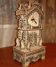 Wall Clock With Bird Motifs For Laser Cut Cnc Free DXF File