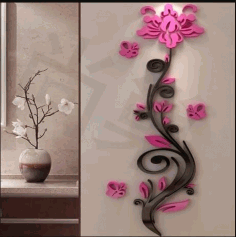 Wall Decor Flower For Laser Cutting Free Vector File