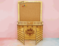 Wall Organizer Key Hanger With Cork Board For Laser Cut Free Vector File