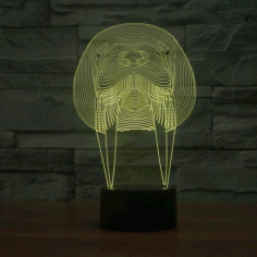 Walrus Animal 3d Lamp Model Free Vector File