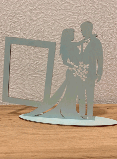 Wedding Bride Groom Photo Frame For Laser Cutting Free Vector File, Free Vectors File