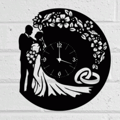 Wedding Vinyl Record Wall Clock Free DXF File