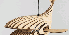 Whale Lamp Decor Light Laser Cut Free DXF File