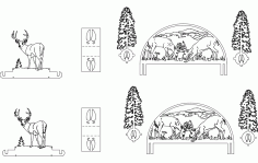 Whitetail Dining Table Set 3d Puzzle Free DXF File