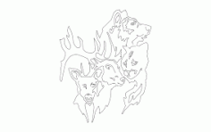 Wild Animals Free DXF File