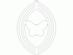Wind Spin Butterfly Free DXF File