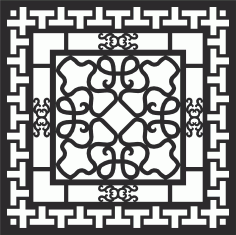 Window Floral Lattice Stencil Seamless Design For Laser Cut Free Vector File