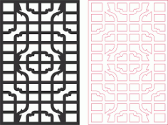 Window Frames Pattern Vector Free DXF File
