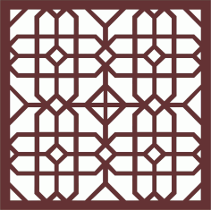 Window Grill Floral Seamless Panel For Laser Cutting Free DXF File