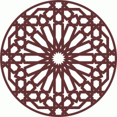 Window Grill Round Pattern For Laser Cutting Free DXF File