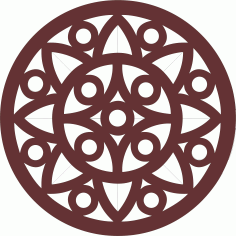 Window Grill Round Seamless Design For Laser Cutting Free DXF File