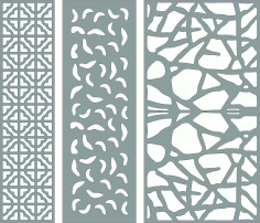 Window Lattice Seamless Patterns Set For Laser Cut Free Vector File