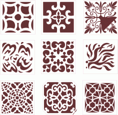 Window Screen Design Set For Laser Cut Free Vector File