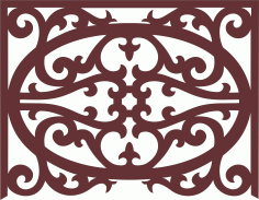 Window Screen Floral Seamless Art For Laser Cutting Free DXF File