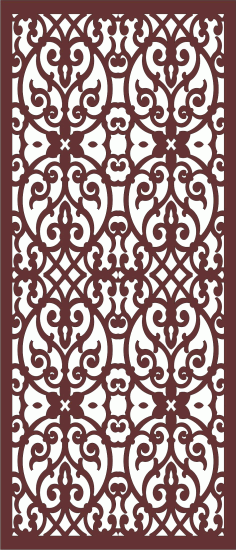 Window Screen Floral Seamless Panel Cnc Laser Cutting Free DXF File