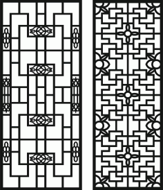 Window Screen Lattice Seamless Separator Designs Set Free DXF File