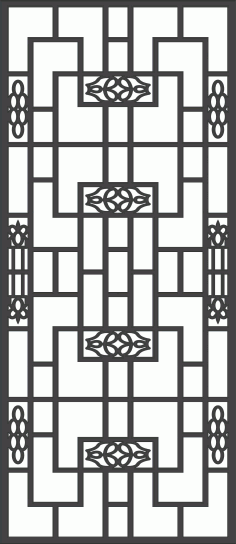 Window Screen Lattice Seamless Separator Panel Free DXF File
