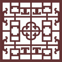 Window Seamless Floral Screen Art For Laser Cutting Free DXF File