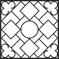 Window Seamless Floral Screen Panel For Laser Cutting Free DXF File