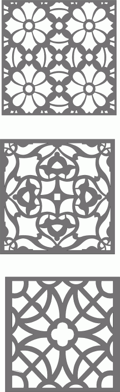 Window Seamless Jali Separator Screen Patterns Set Free DXF File