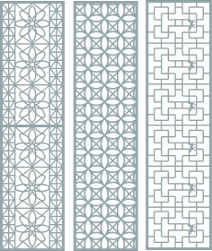 Window Seamless Lattice Panels Set Free DXF File