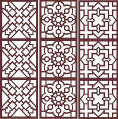 Window Seamless Separator Screen Pattern For Laser Cutting Free DXF File