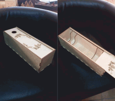 Wine Bottle Box With Sliding Lid Gift Box Free DXF File