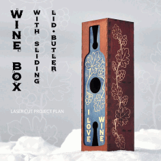 Wine Box Sliding Lid Butler Plan Free DXF File