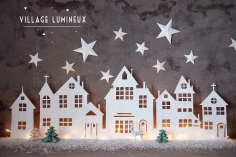 Winter Village Home Decor Laser Cut Idea Free Vector File, Free Vectors File