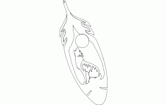 Wolf Moon Feather Free DXF File