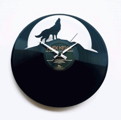 Wolf Moon Wall Clock Lupo Free DXF File