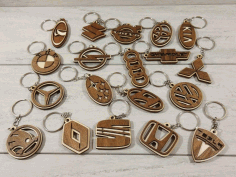 Wood Car Keychains Laser Cut Free Vector File