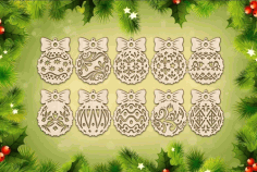 Wood Christmas Ornaments And Decorations Laser Cut Free Vector File