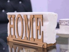 Wood Home Napkin Holder 3mm Laser Cutting Free Vector File