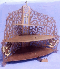 Wood Iconostasis Wooden Shelf Laser Cutting Template Free Vector File