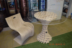Wood Round Table For Laser Cut Free Vector File
