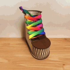 Wood Shoe Pencil And Brush Stand Laser Cut Free Vector File