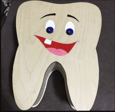 Wooden 3d Tooth Model For Laser Cut Free Vector File, Free Vectors File