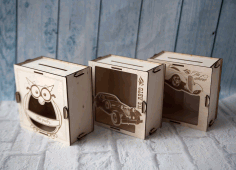 Wooden Bank Box Free Vector File
