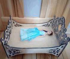 Wooden Barbie Doll Bed For Laser Cut Free Vector File