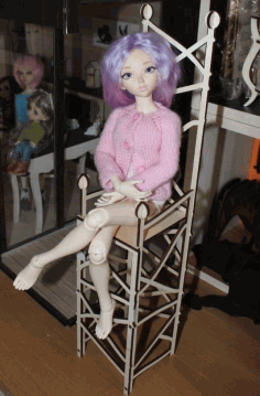 Wooden Barbie Doll Chair Toy Throne For Laser Cut Free Vector File