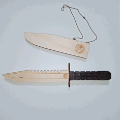 Wooden Bayonet Knife For Laser Cut Free Vector File