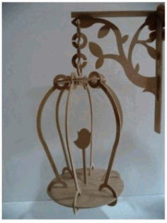 Wooden Bird Cage For Laser Cut Free Vector File