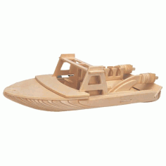 Wooden Boat For Laser Cut Free Vector File