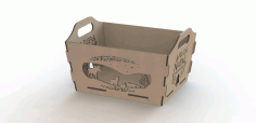 Wooden Box With Cutout Decorations Laser Cutting Template Free DXF File