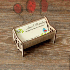 Wooden Business Card Holder For Laser Cut Free Vector File, Free Vectors File