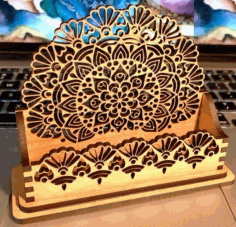 Wooden Business Card Holder Laser Cut Free Vector File