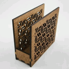 Wooden Carved Napkin Holder Wooden Napkin Stand Laser Cutting Free Vector File