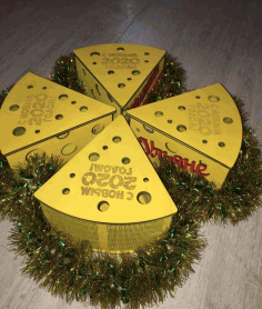 Wooden Cheese Wedge Box For Laser Cut Free Vector File